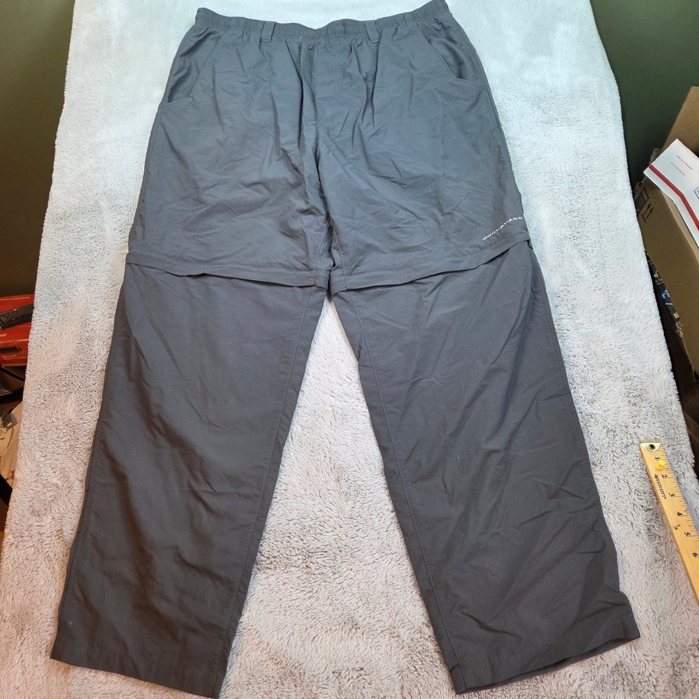 Columbia Omni-Shade Convertible Zip-Off Hiking Pants Mens XL 30L Grey